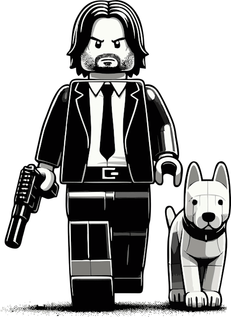 John Wick Lego Style Kids T-Shirt by Mr.PopArts