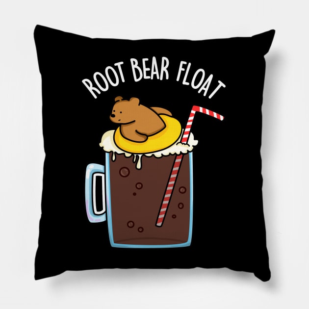 Root Bear Float Cute Root Beer Pun Pillow by punnybone