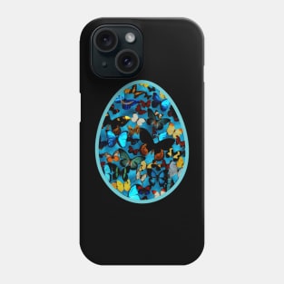 Blue Easter Egg With Colorful Butterflies for Spring Phone Case