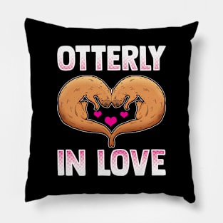 Cute Otterly In Love Otter Pun Utterly In Love Pillow