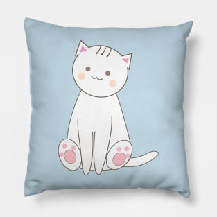 Cute cat smiling doodle Pillow