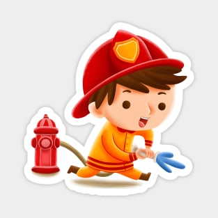 Kids Firefighter Magnet