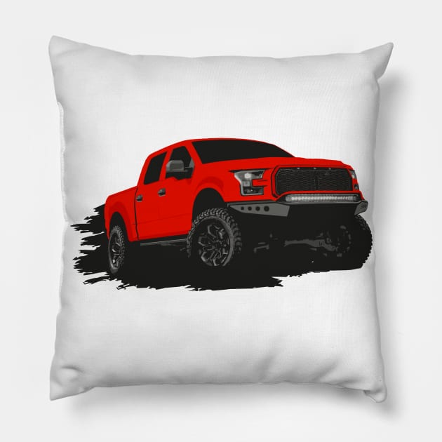 Red Raptor pickup Pillow by mfz