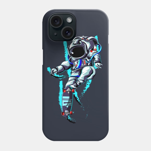 astronaut skateboard Phone Case by stylegraphic