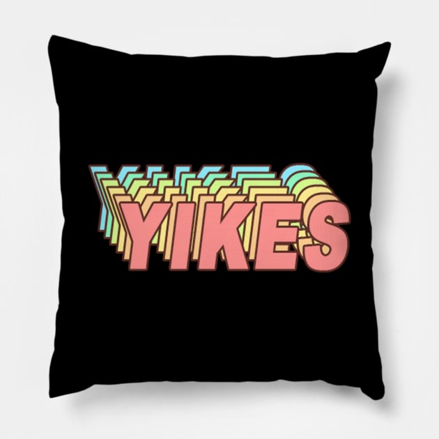 Yikes colorful Typography - Viral and Trending Pillow by mangobanana