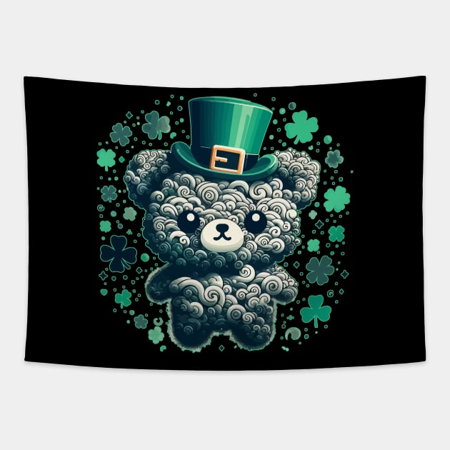 Happy st patricks day Kawaii green bear Tapestry by TomFrontierArt