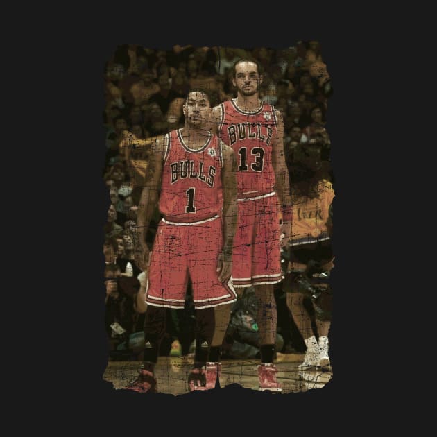 Derrick rose and joakim Noah by Dewyse ilust