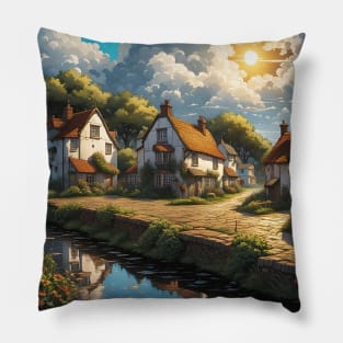 Quaint English Village Pillow