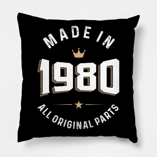 Made In 1980 All Original Parts Pillow by ricardotito