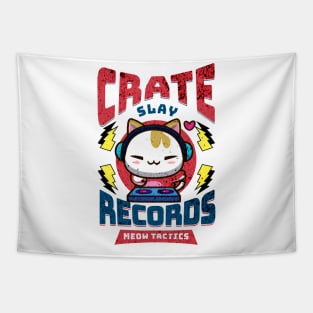 Cat DJ Kitten Cute Kawaii Music Record Company Tape Groove Psychedelic Headphones Tapestry