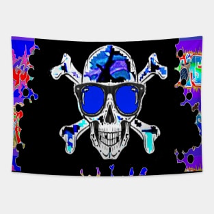 graffiti urban skull Tapestry