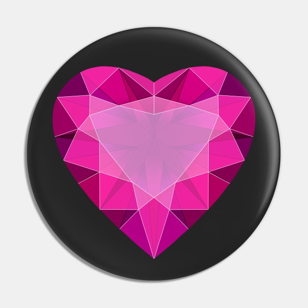 Pink Garnet Heart Shaped Gemstone Pin by Vivid Chaos