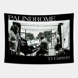 Palindrome B&W Drawn (WhiteText) Tapestry