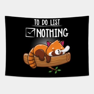 Red panda cute lazy animal To do list Tapestry