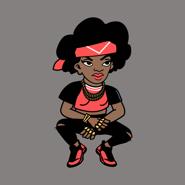 Old School Hip Hop Fly Girl Cartoon by SLAG_Creative