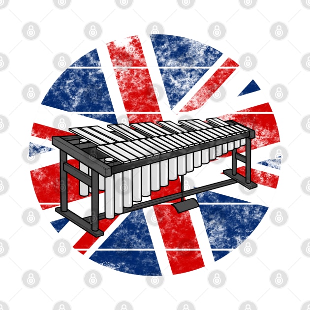 Vibraphone UK Flag Britain Vibraphonist Percussionist British Musician by doodlerob