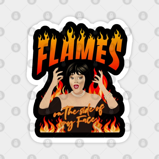 Flames on the side of my face vintage Magnet by Wisnukenchana