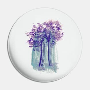 Forest Trees Watercolor Painting Pin