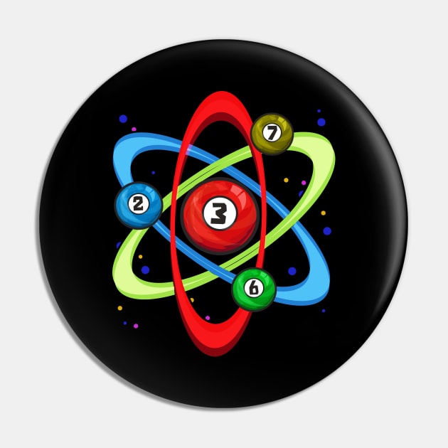 Awesome Billiards Ball Atom Science Pool Player Pin by theperfectpresents