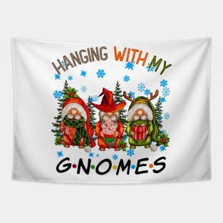 Funny Christmas Gnome Hanging With My Gnomies Family Pajamas Tapestry