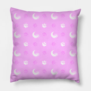 Pink Moon Wolf Print Pillow