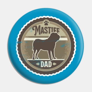 Mastiff Dad - Distressed Dogue de Bordeaux Silhouette Design Pin