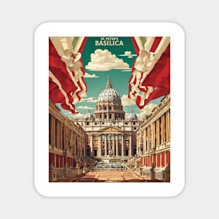 Vatican City Basilica of Saint Peter Italy Vintage Tourism Travel Poster Magnet