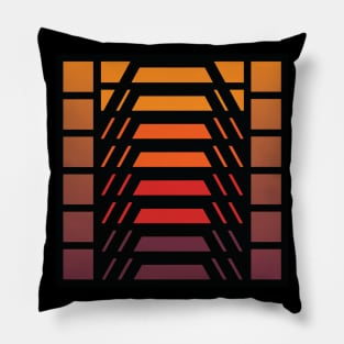 “Dimensional Stairway (No.2)” - V.4 Orange - (Geometric Art) (Dimensions) - Doc Labs Pillow