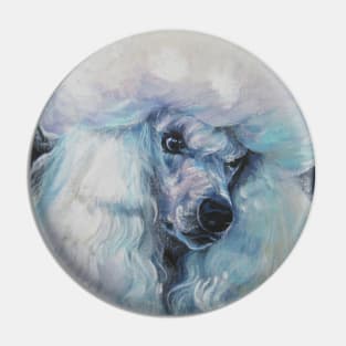 Poodle Fine Art Painting Pin