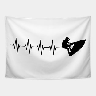 Jet Ski Heartbeat Tapestry