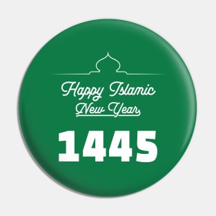 Happy Islamic New Year 1445 White Text Pin