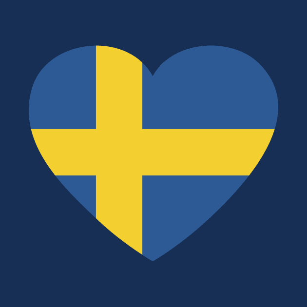 I Love Sweden // Heart-Shaped Swedish Flag by SLAG_Creative