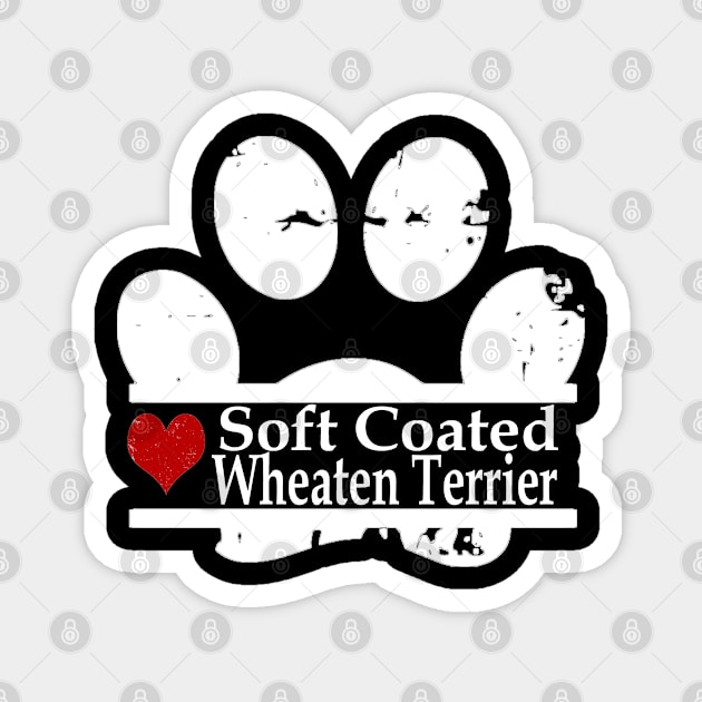 Soft Coated Wheaten Terrier dog paw print Magnet by artsytee