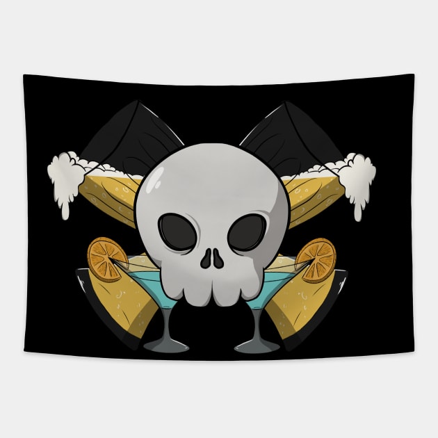 Bartenders crew Jolly Roger pirate flag (no caption) Tapestry by RampArt