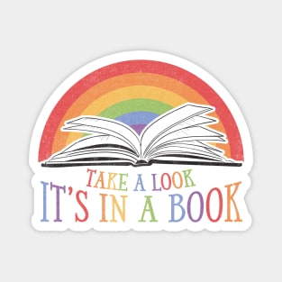 Take a Look It's In a Book cute variant - Reading Rainbow 80s 90s by Kelly Design Company Magnet