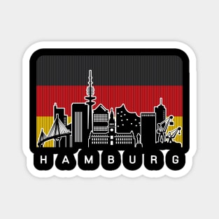 Hamburg Germany Skyline German Flag Magnet