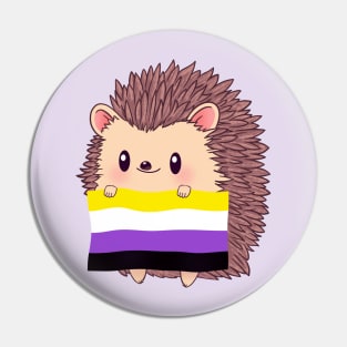 Hedgehog Nonbinary Pride Pin