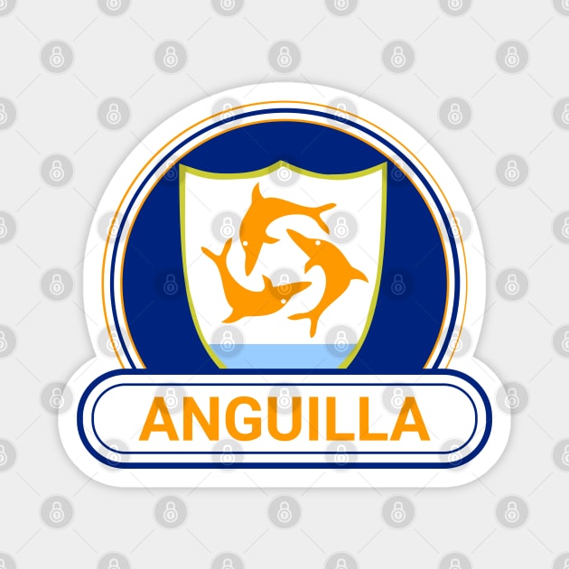 Anguilla Country Badge - Anguilla Flag Magnet by Yesteeyear