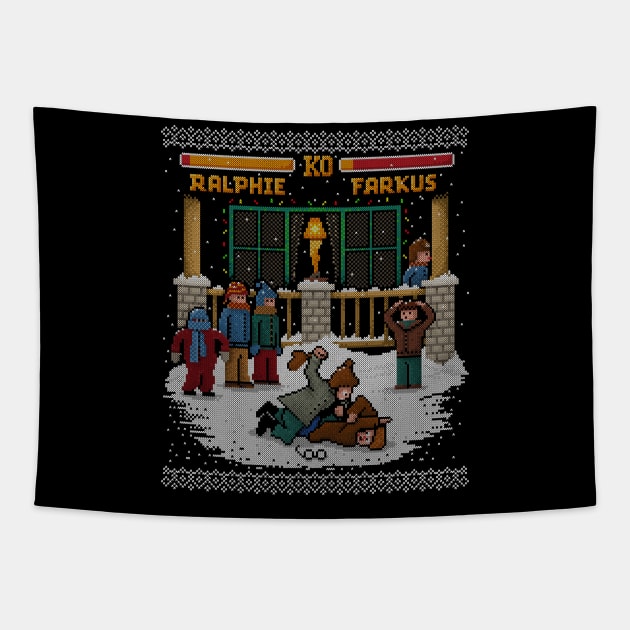 The Christmas Fight Tapestry by kg07_shirts