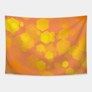 Abstract Orange Hexagon - Shape Pattern Tapestry