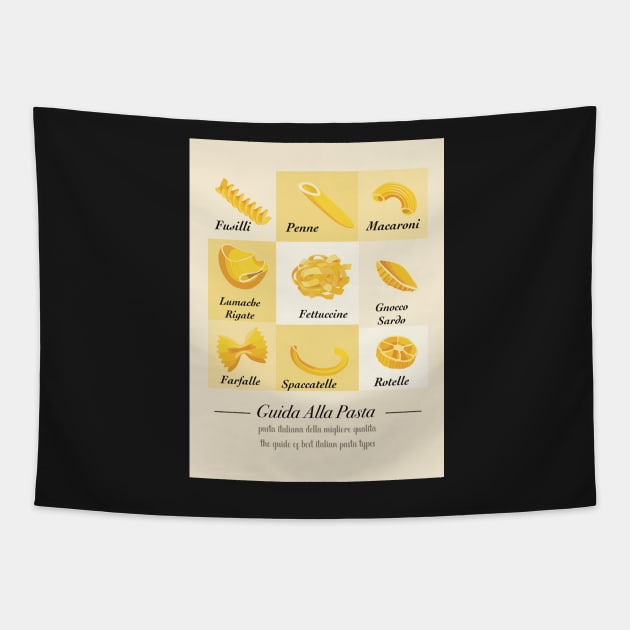 Italian pasta types Tapestry by Holailustra