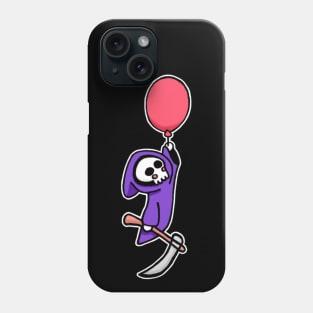 Cute Pocket Grim Reaper with Balloon Kawaii Style Phone Case