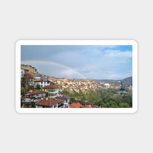 Rainbow Over the City After Rain Magnet