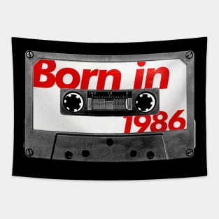 Born in 1986  ///// Retro Style Cassette Birthday Gift Design Tapestry