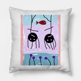 Kids Hanging Out Stick Figure Pillow