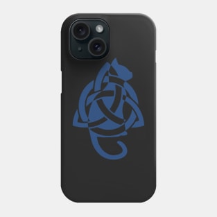 Blue Celtic Triquetra Cat East Silhouette Phone Case