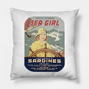 Sea Girl Norwegian Sardines Pillow