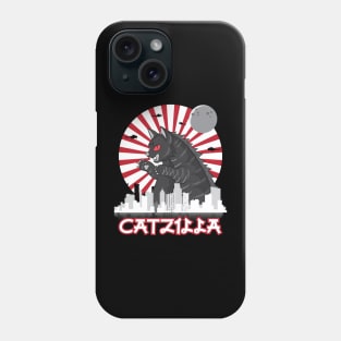 Catzilla Japanese Funny Retro Catzilla. Phone Case