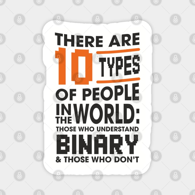 There Are 10 Types of People Binary Programming Humor Magnet by Anticorporati