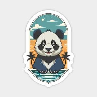 Cute Panda On Vacation Magnet